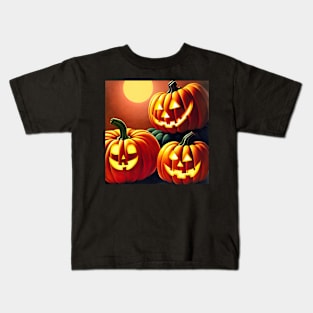 Halloween Pumpkin Trio Kids T-Shirt